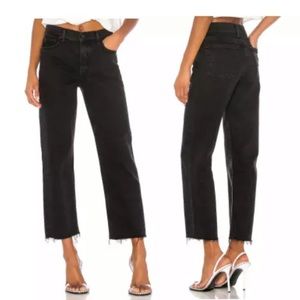 GRLFRND HELENA Crop Frayed Jeans Straight Leg